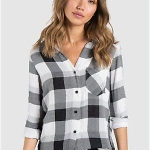Cloth & Stone button up frayed bottom top
